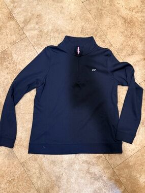 Vineyard Vines Navy blue Logo Crew quarter zip